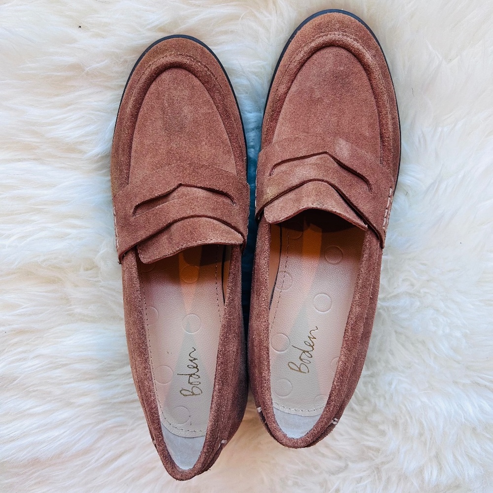 Boden Crepe Sole Heeled Loafers - Picture 2 of 7